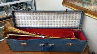 A cased trombone by Dearman D.A. London a/f, needs attention COLLECT ONLY