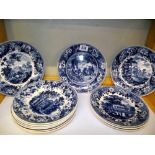 A set of 12 Wedgwood plates from the Wedgwood blue and white collection