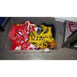 A quantity of football scarves, mostly England v --------, plus some Boston and Notts Forest, plus a