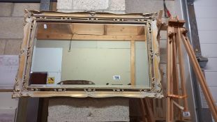 A shabby chic painted and gilded bevel edge mirror 80cm x 62cm COLLECT ONLY