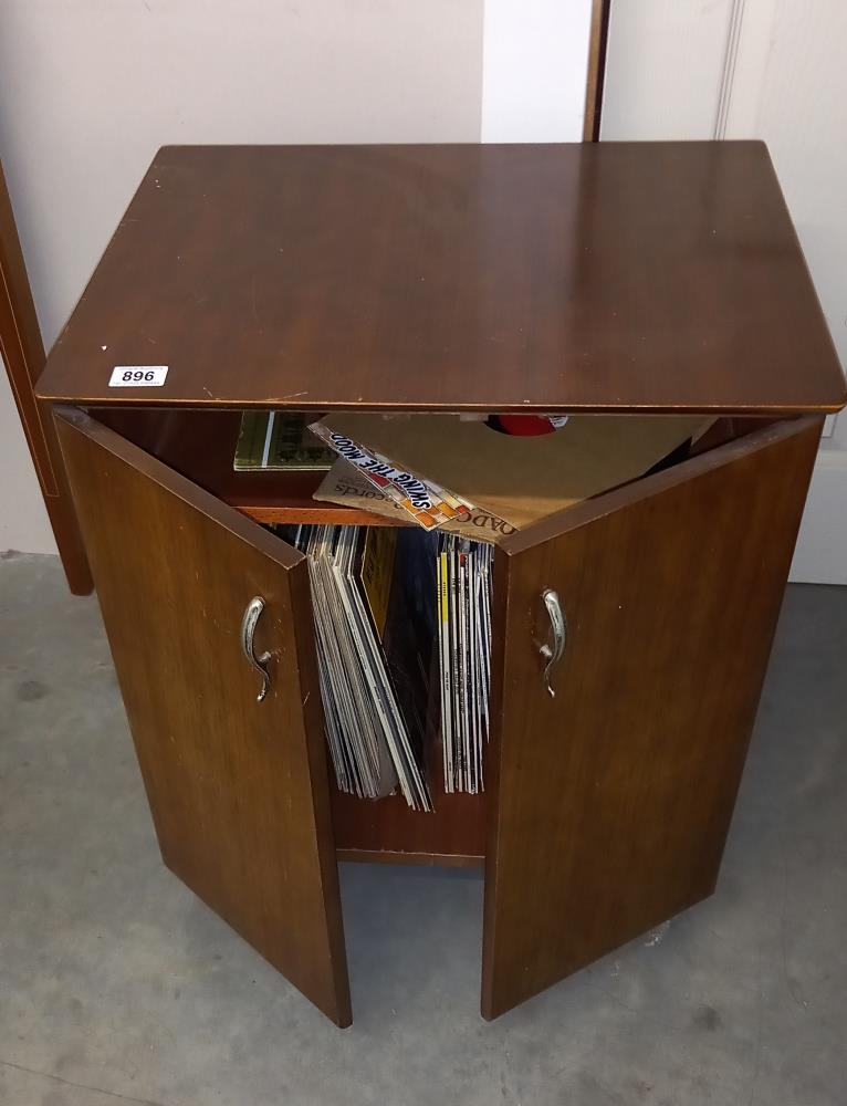 A record cabinet and a quantity of LP records, COLLECT ONLY.