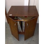 A record cabinet and a quantity of LP records, COLLECT ONLY.