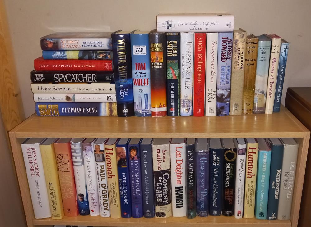 2 shelves of hardback books COLLECT ONLY.