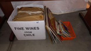 A box of 78's, 45's and LP records includes Elvis singles COLLECT ONLY