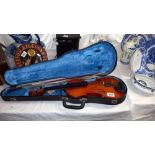 A copy of a Stradivarius violin in case