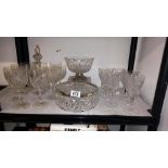A mixed lot of glass bowls including silver plate rimmed example, wine glasses etc., COLLECT ONLY.