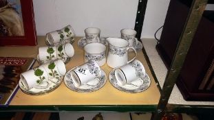 Crown Staffordshire 'Ivy' coffee cups & saucers & Elizabethan 'Anemone' coffee/tea set