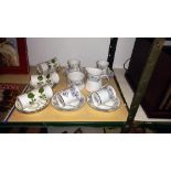 Crown Staffordshire 'Ivy' coffee cups & saucers & Elizabethan 'Anemone' coffee/tea set