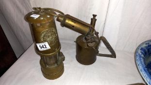A miners lamp and a blow torch