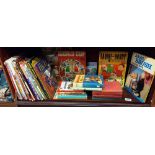 A quantity of annuals including Laurel and Hardy, Basil Brush etc plus quantity of books including