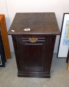 A mahogany coal cabinet with metal liner. COLLECT ONLY