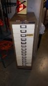 A Bisley metal office filing drawers ( 1 drawer missing) COLLECT ONLY