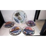 4 Royal Navy collectors plates and 1 plate commemorating the 40th anniversary of 2nd world war