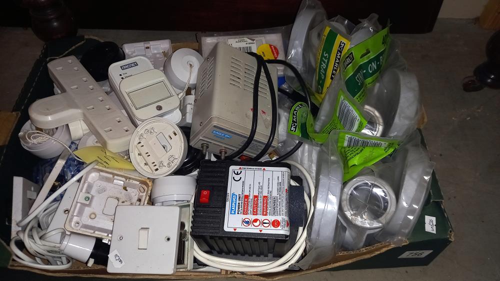 A box of electrical items including light switches etc. - Image 2 of 2