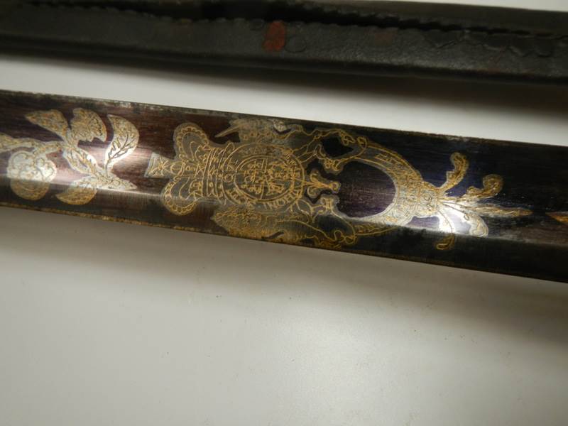 An early sword with brass hilt and in scabbard. COLLECT ONLY. - Image 8 of 10