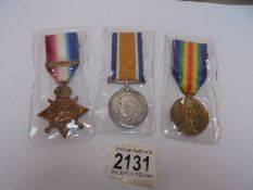 Three WW1 medals for 7415 Dvr W M Clark RFA.
