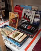 A quantity of books on passenger ships and ocean liners including Normandie, Queen Mary, Olympic,