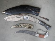 An old Ghurka kukri and another dagger.