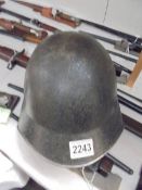 A Swiss WWII helmet M/918, marked to Fritz Springer.