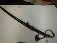 An early Japanese Samurai sword with shagreen hilt, COLLECT ONLY.