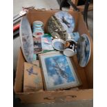 A mixed lot of ceramic boxes, mugs, aircraft related ceramics etc.