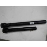 Two good Mag-lite torches made in California USA, 38 cm and 50 cm long.