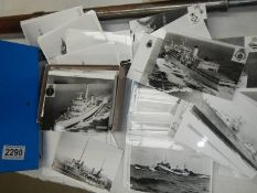 A box of ship related postcards including battle ships.