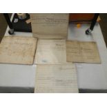 A quantity of 19th century mortgage, land sale documents including Bishop of Durham.
