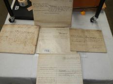 A quantity of 19th century mortgage, land sale documents including Bishop of Durham.
