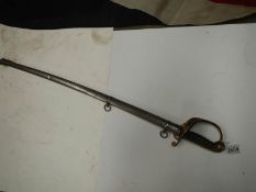 An early sword with brass hilt and steel scabbard. COLLECT ONLY.