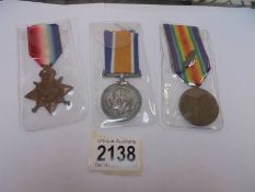 Three WW1 medals for Capt W Eddington.