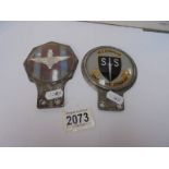 Two vintage military car badges - Parachute Regiment adn No.2 Commando.