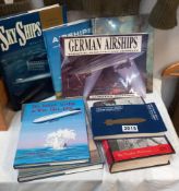 A quantity of books on airships including Zeppelin rigid airships 1893 -1940 etc
