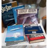 A quantity of books on airships including Zeppelin rigid airships 1893 -1940 etc