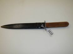 An old dagger with scabbard stamped 'R' in blade, blade length 20.5 cm.