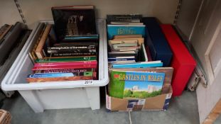 A mixed lot of books on castles, churches, lighthouses and country houses etc