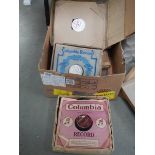 A large box of interesting 78 rpm records.