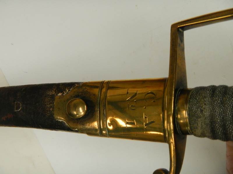 An early Victorian Sabre with shagreen grip in leather scabbard, COLLECT ONLY. - Image 4 of 9