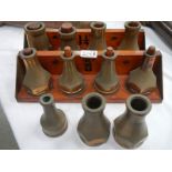 A quantity of brass hose outlets, 4 x 1.25" diameter, 4 x 5/8" diameter and others.