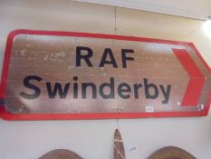 An RAF Swinderby road sign, approximately early 1990's.