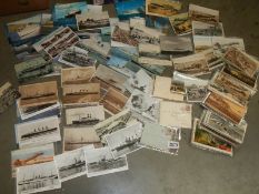 A good collection of vintage postcards - seaside views, war ships etc.,