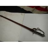 An early sword with shagreen grip in leather scabbard. COLLECT ONLY.
