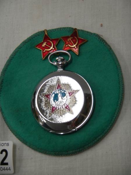 Two modern Russian pocket watches and one chain. - Image 6 of 7