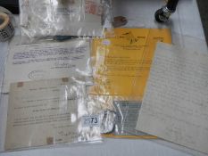 A collection of documents including dog tags for Edward Sutton, letter from G H Smith 1917 etc.,