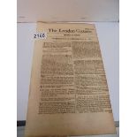 A copy of The London Gazette dated 27-30 december 1697.