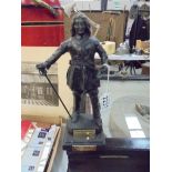 A figure of Oliver Cromwell.