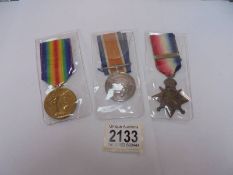 Three WW1 medals for CH13697 Cpl F Axtell R M Brigade.