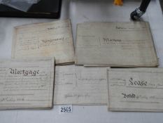 Indentures and other paperwork for Half Moon, Falcon & Lord Scarborough Arms pubs in Lincoln,