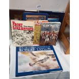 A selection of books on military artwork including Robert Taylor etc