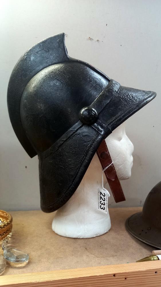 A late Victorian firemans helmet. - Image 4 of 8